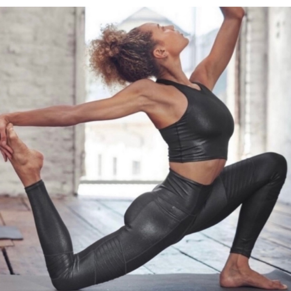 ATHLETA Inclination Shimmer Moto Tight Leggings | Size S